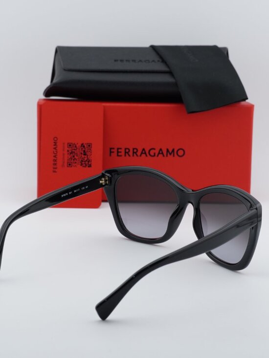 Salvatore Ferragamo SF957S 001 Cat Eye Sunglasses - Black / Grey main image 7